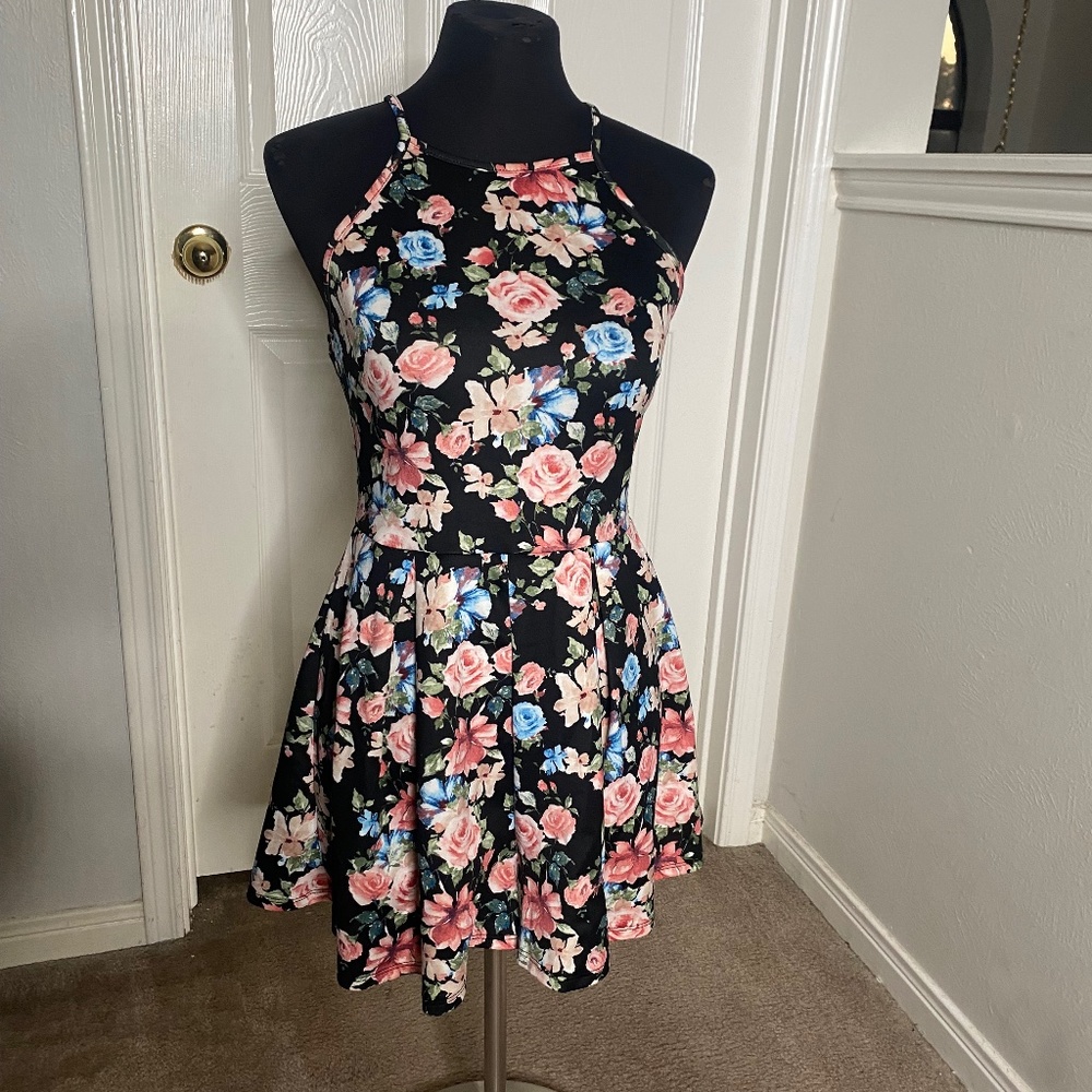 Floral romper mini dress